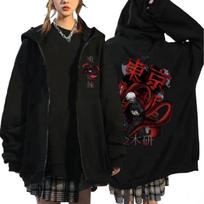 Anime Tokyo Ghoul Kaneki Ken Graphic Zipper Hoodie Men Women Casual Hooded Pullover Fashion Oversized Zip Up Sweatshirts Jackets M juoda