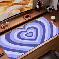 Pink Heart Swirl Kawaii Gaming Mouse Pad Large Extended Desk Mat Aesthetic NonSlip Desk Mat for Office Laptop 30x80x0.2cm white