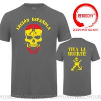 Legion Espanola Viva La Muerta Spanish Foreign Legion Tshirt Summer Cotton Short Sleeve Unisex T Shirt Oversized Streetwear Shirt 4XL yellow
