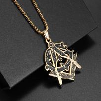 Ancient Greek Spartan warrior helmet pendant Roman shield necklace for men women punk jewelry gift black