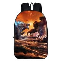 Trendy Godzilla Vs King Kong Cartoon Schoolbag With Padded Shoulder Straps For Comfort 12 brown