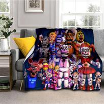 Siaubo žaidimas F-FNAF Freddy Filmas Flanelinis pledas Minkštas šiltas pledas miegamajam svetainei lovai kelionei stovyklavimui iškylai Dovana 75x90cm black