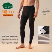 Men's Fleece-Lined Thermal Leggings with Wool 2XL/185 black