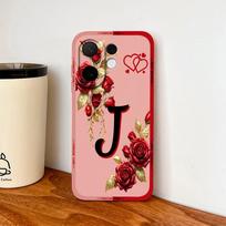 For Vivo V60 Lite 5G Phone Case Fashion Rose Letters Soft Liquid Silicone Housing For Vivo V 60 Camera Coverage Anti Drop Shell vivo V60 beige