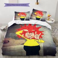Meister Eder ir jo Pumuckl rašto patalynė, pledų komplektas, pledo užvalkalas, pagalvės užvalkalas, namų gimtadienio dovana(1 * antklodės užvalkalas + 2 * pagalvės užvalkalai, be šerdies) 135x200cm red
