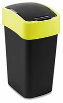 Šiukšliadėžė Curver Flip, juoda sp./geltona sp., 25 l, 46 cm x 25 cm