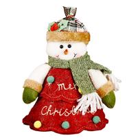 Christmas Santa/Snowman/Elk Gifts Bags Thickened Felt Material,With Zipper Design Reusable Christmas Gift Bags For Apples/Candie AS SHOWN beige
