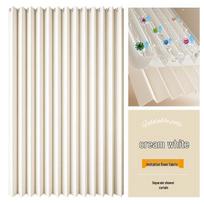 Tvirtos, lino tipo sulankstomos dušo užuolaidos su teleskopiniu strypu vonios kambario optimizavimui Width 65-90 cm, Curtain 120x180 cm white