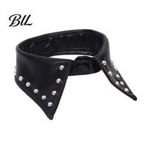 Adjustable Black Leather Choker Punk Style PU Fake Collar, Detachable Studded Collar for Women, Rock Personalized Streetwear Rivet Necklace, Cool Neck B black