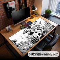 Custom Name Extended Mouse Pad,Chainsaw Man Gaming Desk Mat For Home Office Desktop Decor 30cmx60cm brown