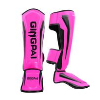 Thicker Boxing Shin Guards Pu Leather Protect Leggings Muay Thai Taekwondo Karate Leg Ankle Protector S black