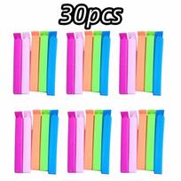 30pcs Colorful Sealing Clips Moisture-Proof Fresh-Keeping Snack Bag Sealer Clamp for Plastic Bags Reusable Kitchen Accessory 30pcs green
