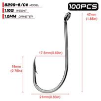 PROBEROS masinis viengubas kabliukas su spygliuočių kabliuku 100vnt/maišelis, tinkantis Lure Lake 6/0#(100pcs/box)
