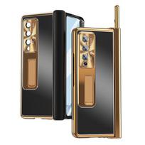 Prabangus aliuminio pilnos apsaugos dėklas, skirtas Samsung Galaxy Z Fold 4 5g Fold4 Fold3 Fold 3, su grūdinto stiklo atrama, Dangtelis Funda for Samsung Z Fold 3