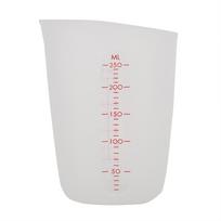 Skaidrus minkštas silikoninis matavimo puodelis vizualus pusiau pralaidus pieno puodelis (250 ml) white