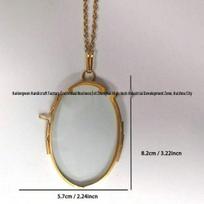 Mini Embossed Transparent Glass Metal Photo Frame for DIY Plant Specimens or Small Art Clips 2x3 Oval juoda/bronza