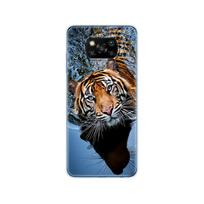 Skirtas Xiaomi Poco X3 NFC dėklas POCO X3 Pro telefono galinis dangtelis ant Poco X 3 PocoX3 Global POCOPHONE Silicio vilkas tigras liūtas meškiukas POCO X3 Pro gray
