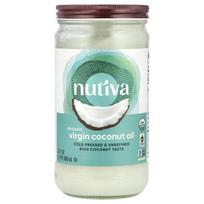 Nutiva, Organic Coconut Oil, Virgin, 23 fl oz (680 ml) white