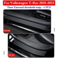 Volkswagen T-Roc 2018-2026 Automobilio slenksčio apsauginės lipdukai Durų bagažinės įbrėžimų, mindymo atsparūs interjero lipdukai black