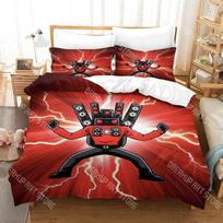 Fashion Skibidi Toilet Cartoon Bedding Set Single Twin Full Queen King Size Bed Set Kids Bedroom Duvetcover Sets Bed Sheet Set EU Single 135*200cm/53x79in 3pcs black