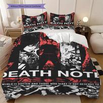 Death Note Duvet Cover | King, Queen, Full, Twin, Anime Cartoon Bedding Set Gift LXRa22 EU Single 135*200cm/53x79in 3pcs white