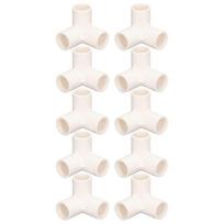 10 vnt. 3 krypčių vamzdžių jungtys PVC plastikinės T formos jungtys Alkūnės kampinės jungtys 25 mm vidinis skersmuo Baltos balta
