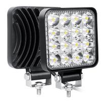 LED bekelės žibintai Kvadratiniai 16-LED darbiniai žibintai | 5-in-1 funkcija | IP67 atsparūs vandeniui | 12V aliuminio priekiniai žibintai 2 vnt. gryna