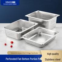 Commercial Stainless Steel Perforated Food Pan gray