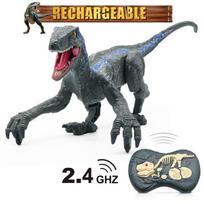 Remote Control Toy - Dinosaur - Blue Raptor - 2.4G - Christmas Gift - Child mėlyna