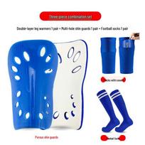 Multi-Hole Shin Guard Socks & Leg Warmers Set for Children & Adults Adult standard size blue