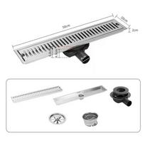 with Sliding Connector Tile Insert Side Outlet Floor Drain  Bathroom Shower Room 50CM-A4 white