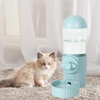 Pet Water Drinker Fountain Bowl Crate Mounting Automatic Refiller Leakproof mėlyna