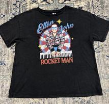 ELTON JOHN ROCKET MAN T-SHIRT Mens SIZE XXL BLACK RETRO BAND TEE TOUR SHIRT L gray