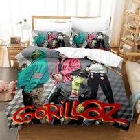 Gorillaz patalynės komplektas Viengulis Twin Pilnas Karalienės Karaliaus Dydžio Patalynės Komplektas Suaugusiųjų Vaikų Miegamojo Antklodės Užvalkalų Rinkiniai 3D Spausdinimo Žaidimo paklodžių rinkinys AU Single 140x210cm