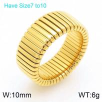 Personalized Light Luxury Snake Ring, European and American Simple Hip-hop Elastic Ring, Stainless Steel Men's and Women's Snake Ring No. 10 beige
