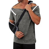 Men's Color - Recovery Gown, -away Short Sleeves, Full-open Front, Side Button Design. L black