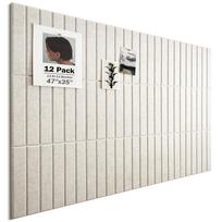 Felt Wall Tiles 12PCS Self Adhesive Notice Board Panels Beige 30cm smėlis