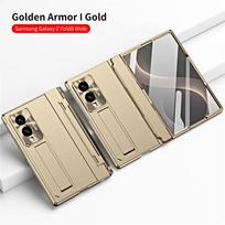 For Samsung Galaxy Z Fold 8 Case with Front Glass Screen Film Hinge Protection Case for ZFold 8 Fold8 Bracket Holder Cover Galaxy Z Fold 8 beige