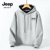 Vyriškas JEEP SPIRIT žieminis su gobtuvu megztinis su vilnos pamušalu M gray