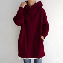 Oversize Women Sweatshirts Hoodies Winter Zipper Long Pocket Jackets Coat Hoody Ladies Hooded Streetwear Harajuku Fleece Outwear 5XL gray