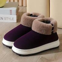 Naujos aukštos viršaus žieminės šiltos medvilninės šlepetės su neslystančiais storais padais vyrams ir moterims 40-41 fits size 39-40 violetinė