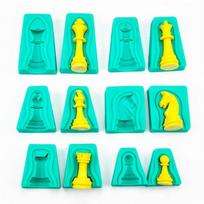 6 pcs Chess Candy Cakes Silicone Molds Chocolate Mold Baking Mold blue