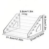 Skaidrus Akrilinis Nagų Lako Stovas Daugiasluoksnis Plastikinis Laikiklis UV Gelio Lentyna Greitai Montuojamas Kosmetikos Manikiūro Laikiklis 7 layers white