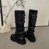 European and American spice girls thick-bottomed street versatile wrinkled women autumn and winter fashion retro design sense travel style fashion bo 40 juoda