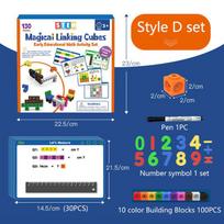 Montessori sujungiami kubeliai Matematikos žaislai 10 spalvų Statybinės kaladėlės Kortelių rinkinys Aritmetikos mokymasis Parapijos švietimo žaislai Vaikams orange