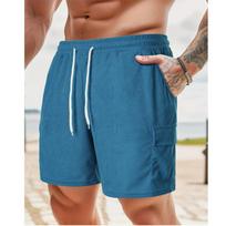Vasaros laisvalaikio bėgiojimo šortai su raišteliu vyrams Boardshorts Bėgimo sportiniai trumpi šortai Laisvi patogūs Fitneso krepšinio sportinės kelnės Šortai M