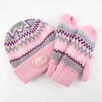 Kids' LED Light-Up Winter Beanie rožinė