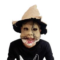 Halloween Ghost Face Latex Mask Haunted House Horror Scary Prank Funny Performance Prop Scarecrow Headgear beige