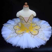 Girls Elegant Tutu, Skirt Ballet Dance Wear Kids Soft  Tutu Balliet Practice Training Stage Performance,Kids Dance Wear,Costume 140 geltona