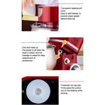 Kitchen Electric Mixer 300W 6 Speed Stand Mixer with Dough Hook Beater 3L Mixing Bowl for Baking Cake Egg Cream Red black